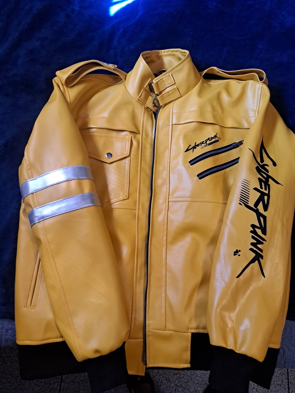 CyberPunk Yellow Faux Leather Men's Jacket